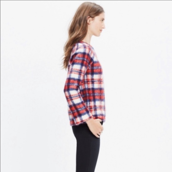 COPY - COPY - COPY - Madewell red tartan plaid boxy shap… - Picture 1 of 7
